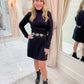 Hustle High Mock Neck Knit Mini Dress