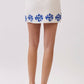 Contrast Leaf Border Print at Hem Mini Skirt