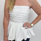 Paige Bubble Hem Strapless Top