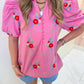 Blushing Bloom Embroidered Blouse