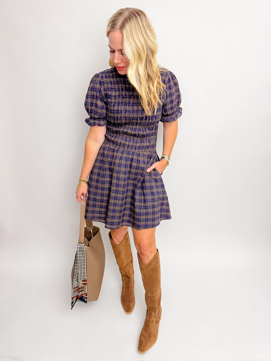 Orchard Stroll Plaid Mini Dress