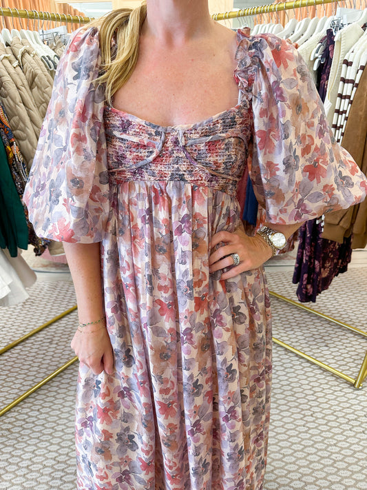 Cara Floral Midi Dress