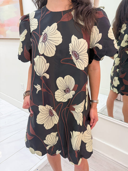 Reaching Petals Jacquard Dress