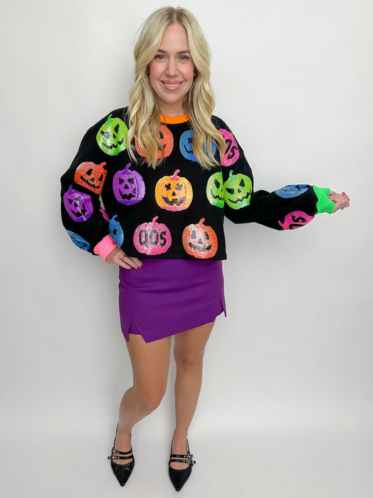 Sequin QOS O'Lantern Sweatshirt