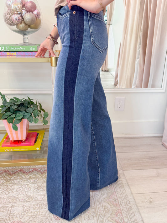 Far Out High Rise Wide Leg Tuxedo