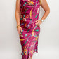 Wine Down Floral Midi Dress
