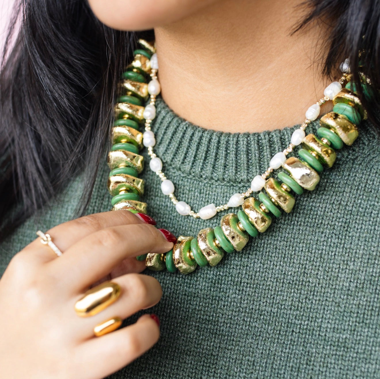 Golden Grove Necklace & Bracelet Set