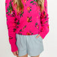 Floral Puff Sleeve Crew Sweater