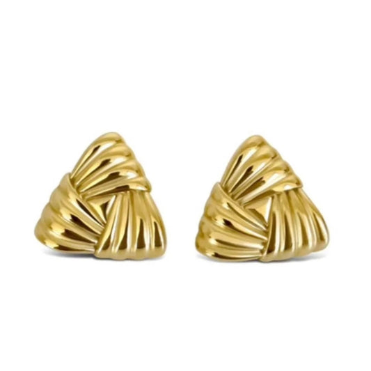 AC Woven Triangle Studs