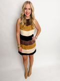 Mod Mini Dress Faux Suede Chevron