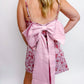 Josephine Jacquard Bow Back Mini Dress