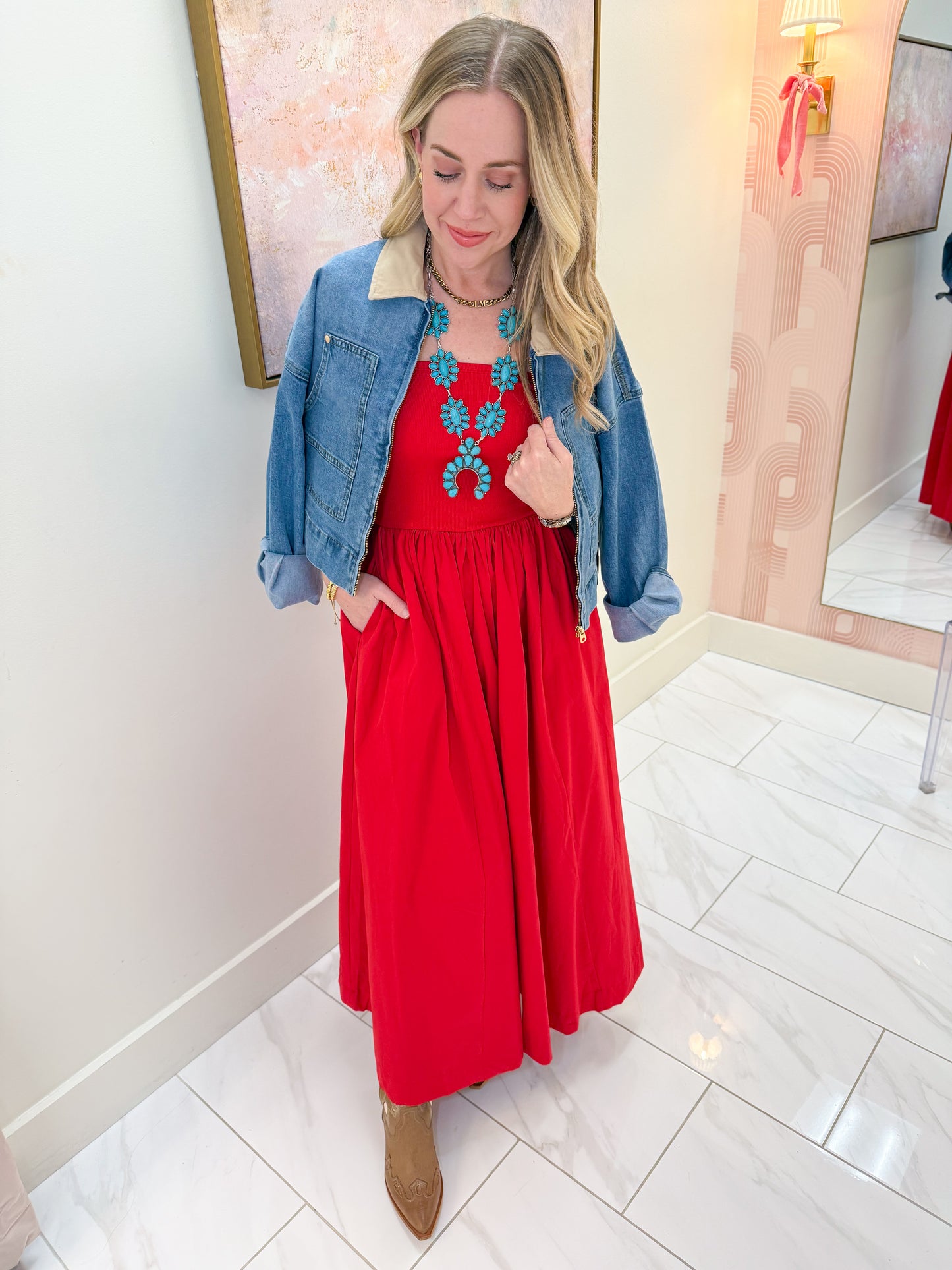 Cherry on Top Strapless Maxi Dress