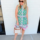Floral Border Print Belted Mini Dress