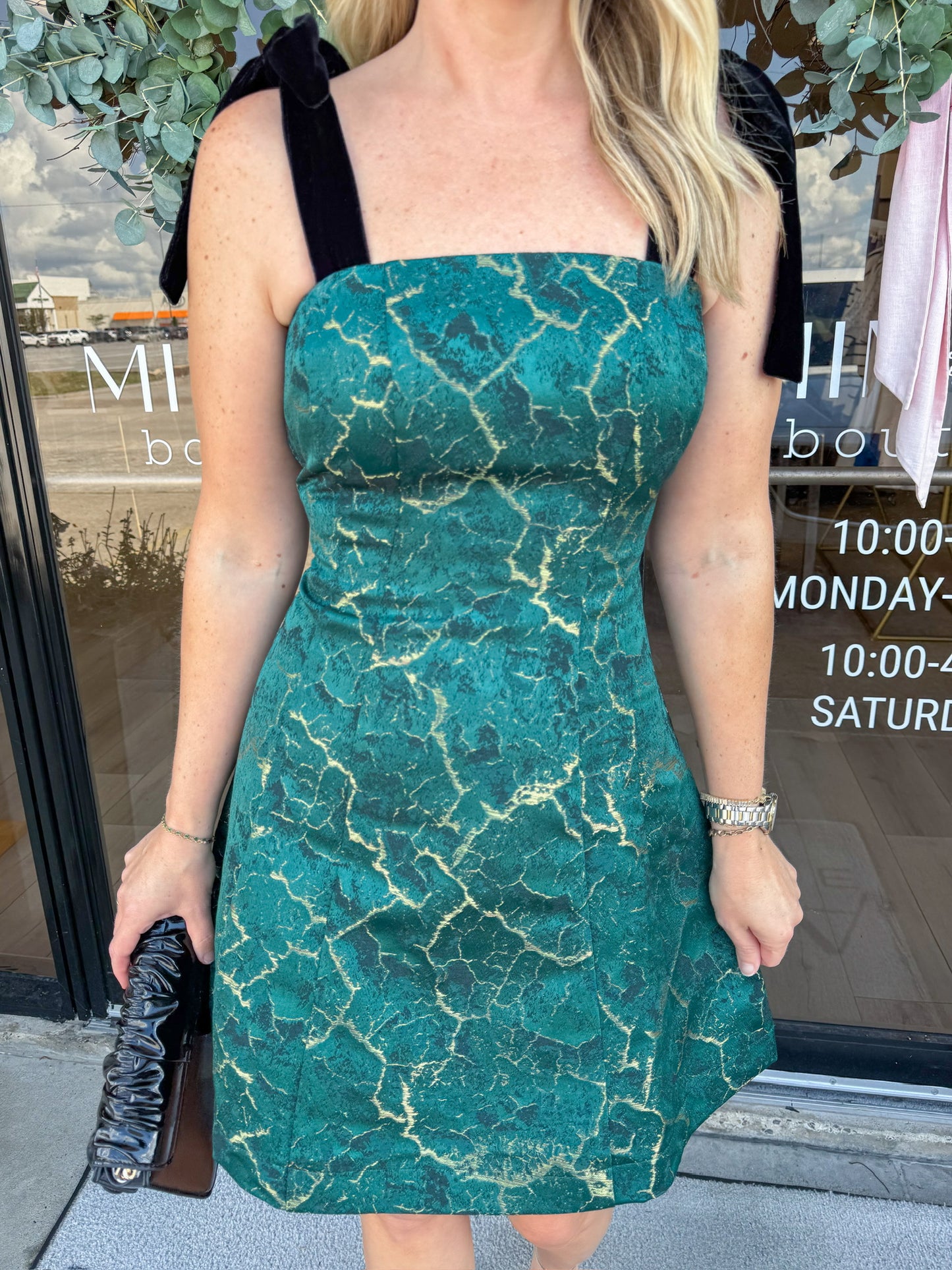 Hannah Burnout Flared Mini Dress