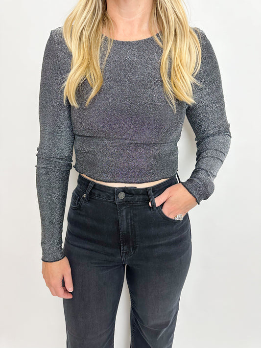 Shimmer Long Sleeve Layering Top