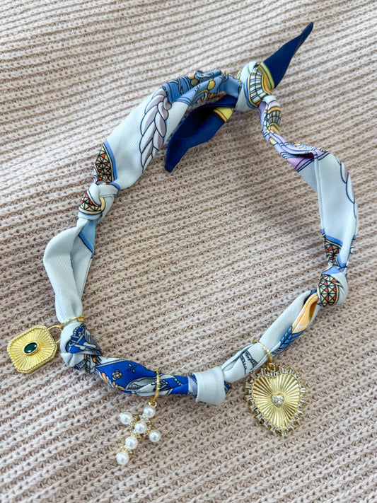 Caroline Multi Charm Scarf Necklace