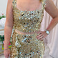 Mixer Top Gold Metallic Sequins