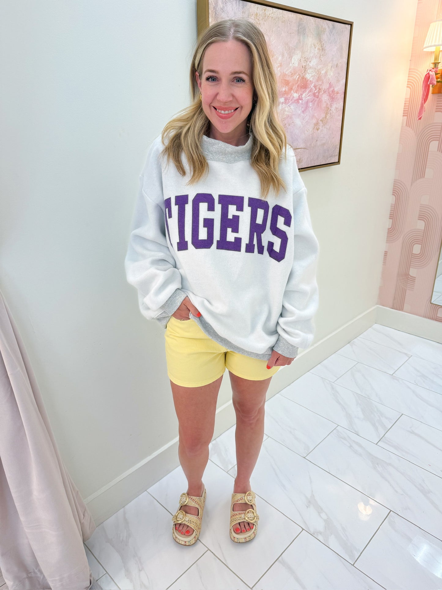 Louisiana/Tigers Reversible Mock Neck Sweatshirt