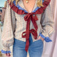 Etta Ruffled Vintage Tie Front Blouse