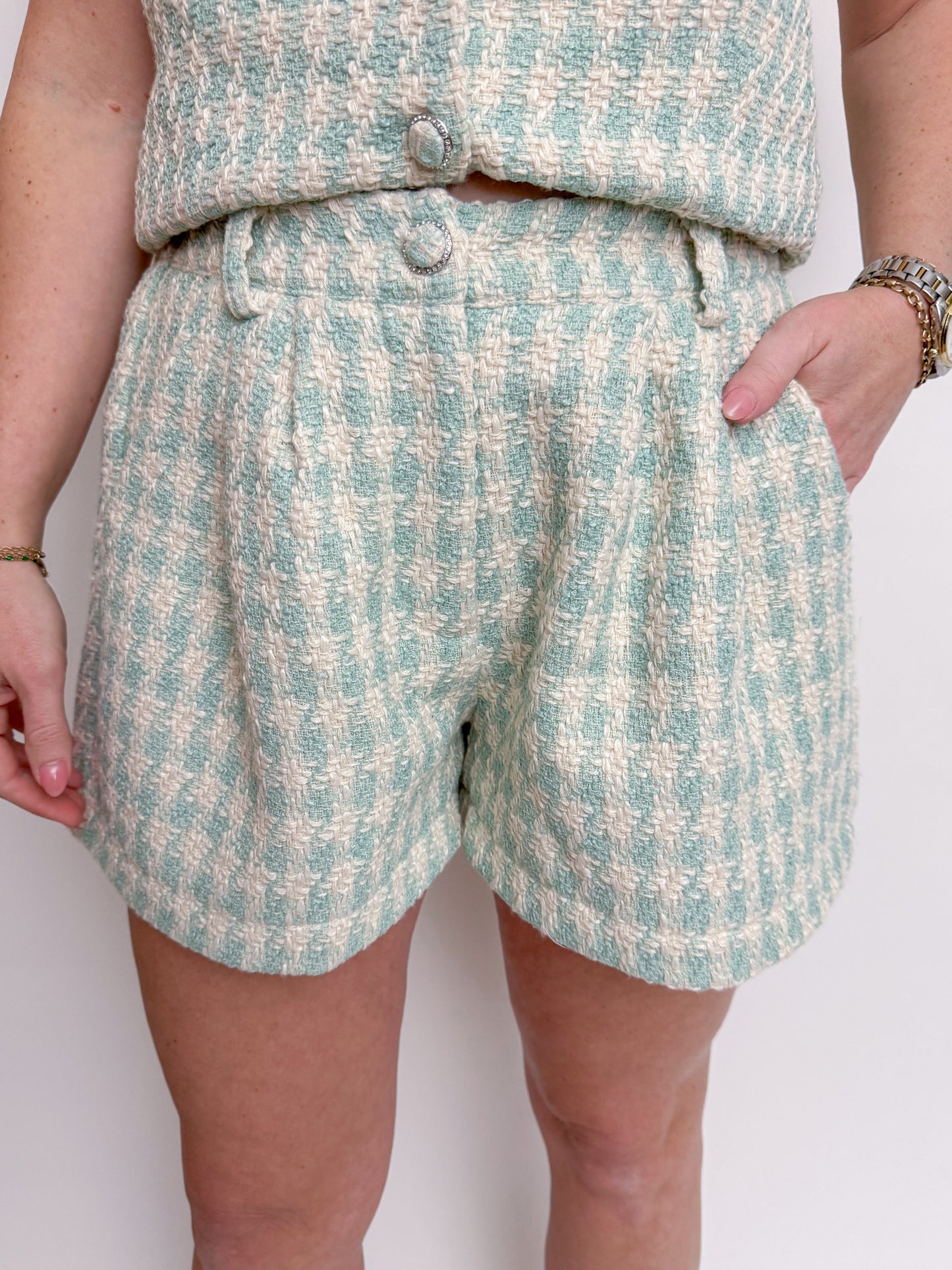 Julep Check Tweed Short Set