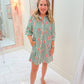 Floral Striped Shirt Dress
