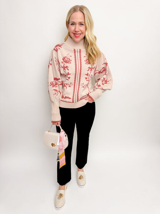 Free The Roses Balloon Sleeve Sweater