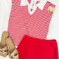 Stripe V-Neck Sleeveless Sweater