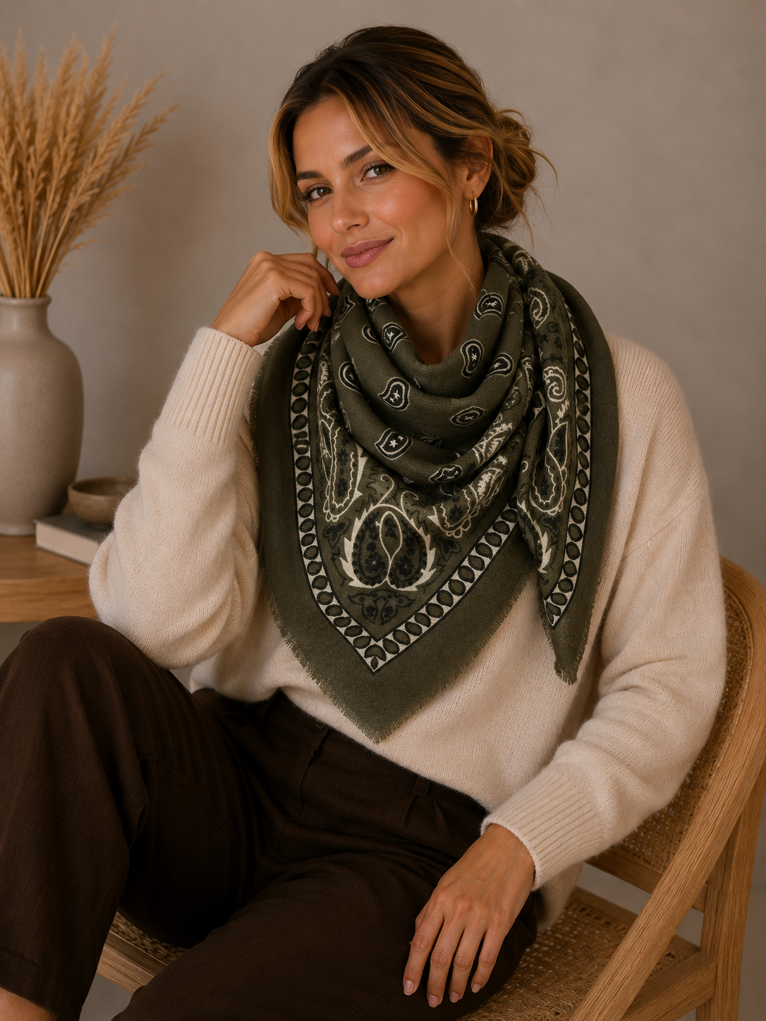 Large Square Paisley Scarf