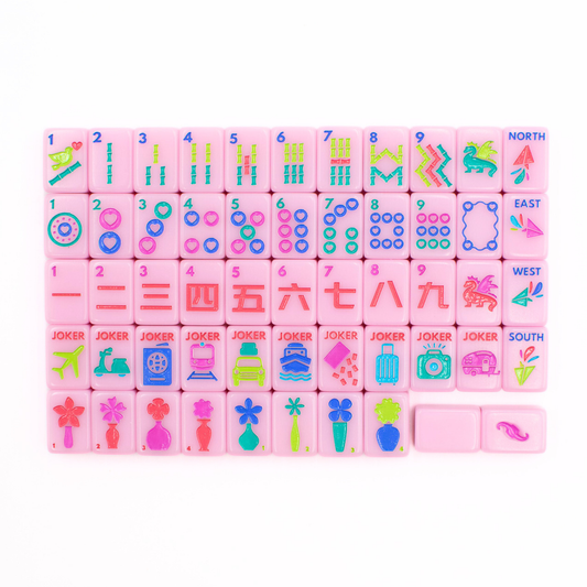 Mini Travel Mahjong Set Pink