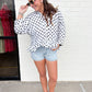 Polka Dot Button Down Peplum Top
