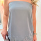 Misty Gray Strapless Top