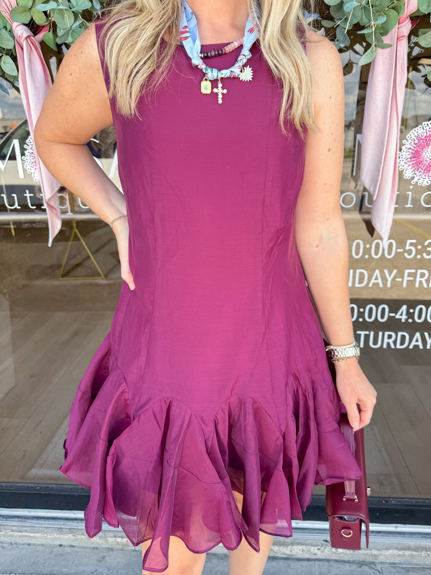 Godet Ruffled Cocktail Dress