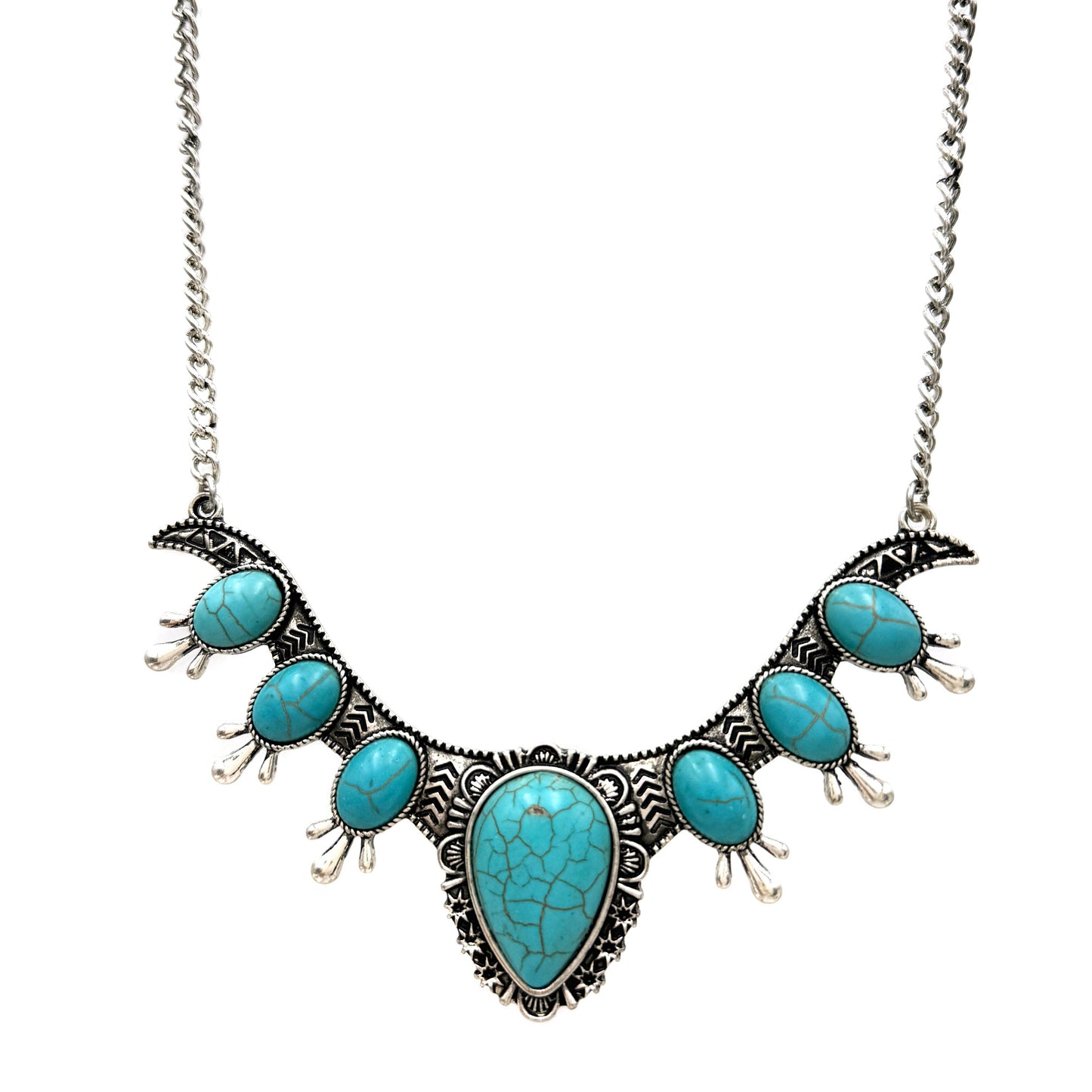 Antique Turquoise Necklace & Earring Set
