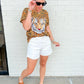 Sequin Tiger Head On Tiger Print Tee