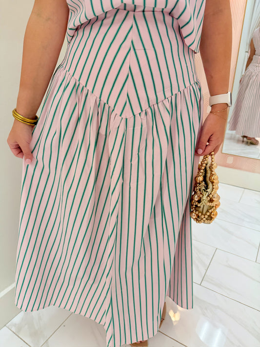 Lila Striped Midi Skirt