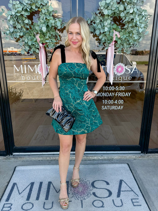 Hannah Burnout Flared Mini Dress