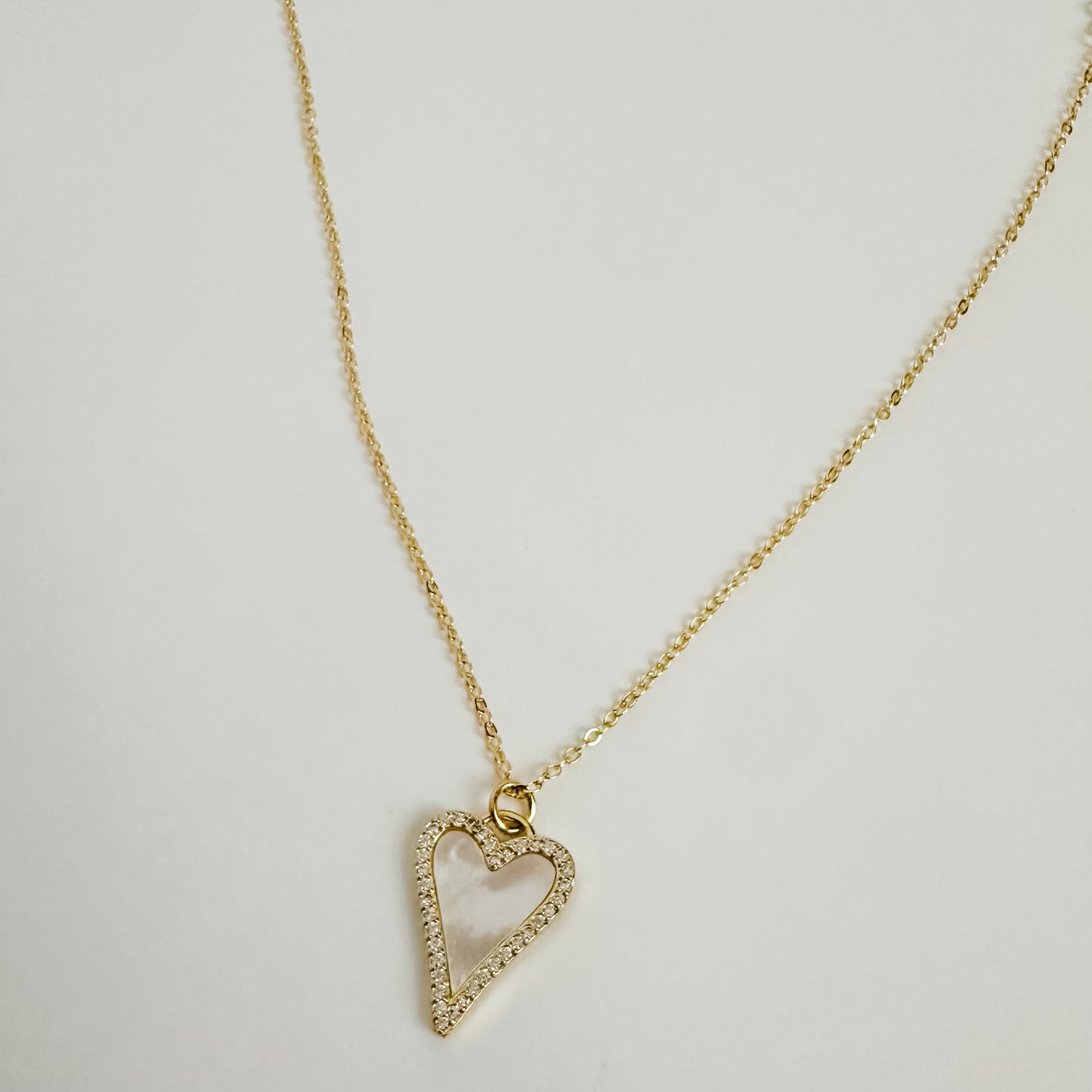 Luxe Pave Edge Heart Necklace