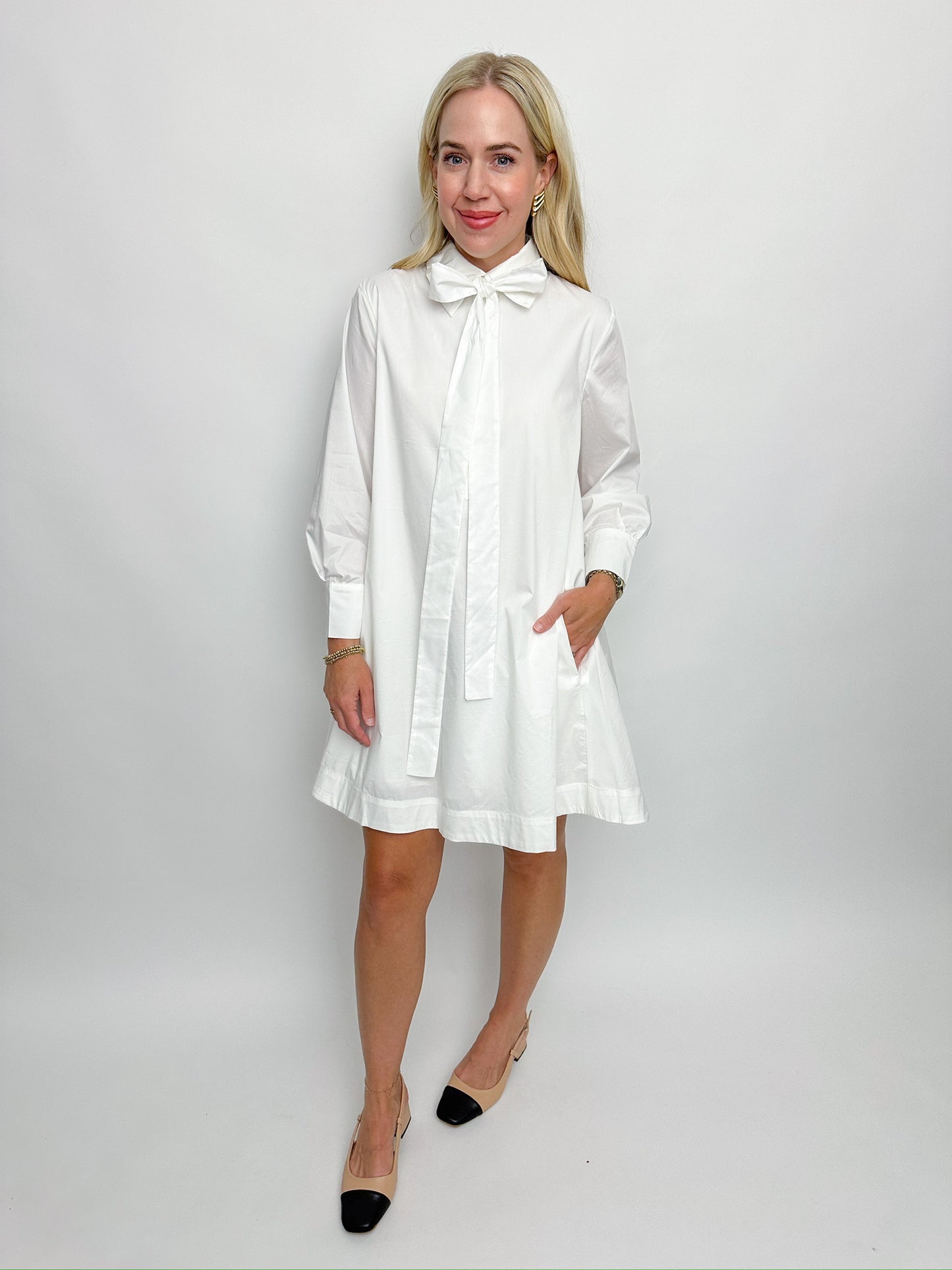 Beatrice Bow Shirt Dress