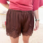 Layla Lace Trim Satin Short