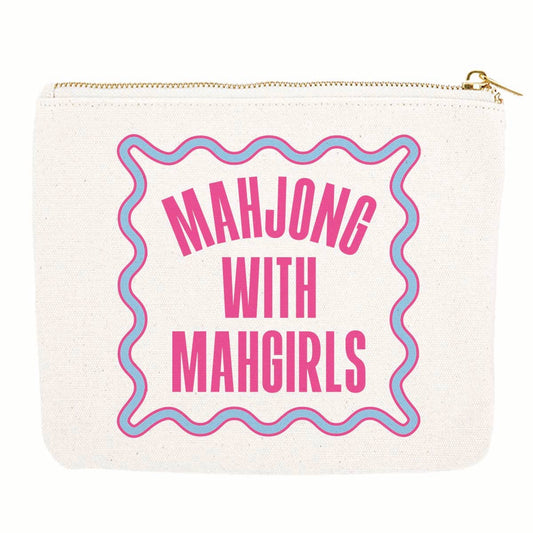 Mahjong With Mahgirls Zipper Canvas Pouch