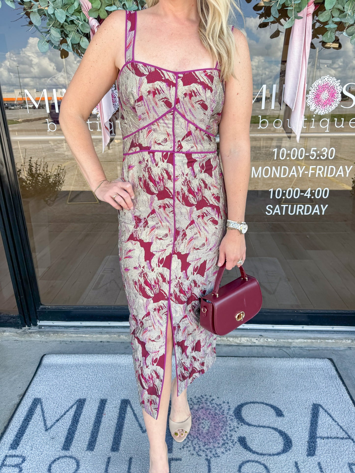 Ella Jacquard Midi Dress