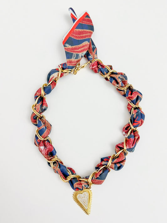 Carson Chain Woven Scarf Necklace