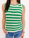 Striping Up Pointelle Knit Tank