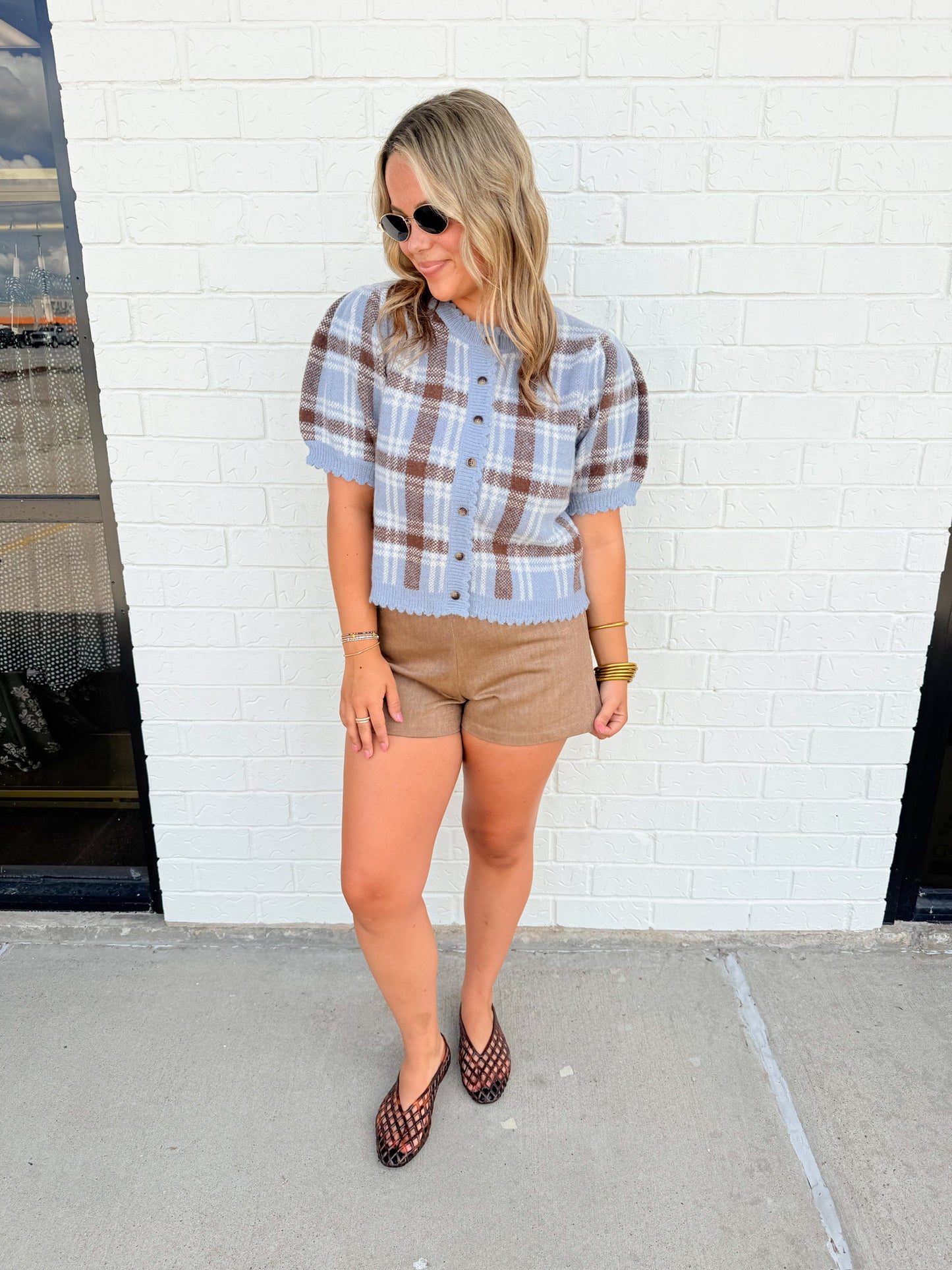 Blue Haven Plaid Cardigan