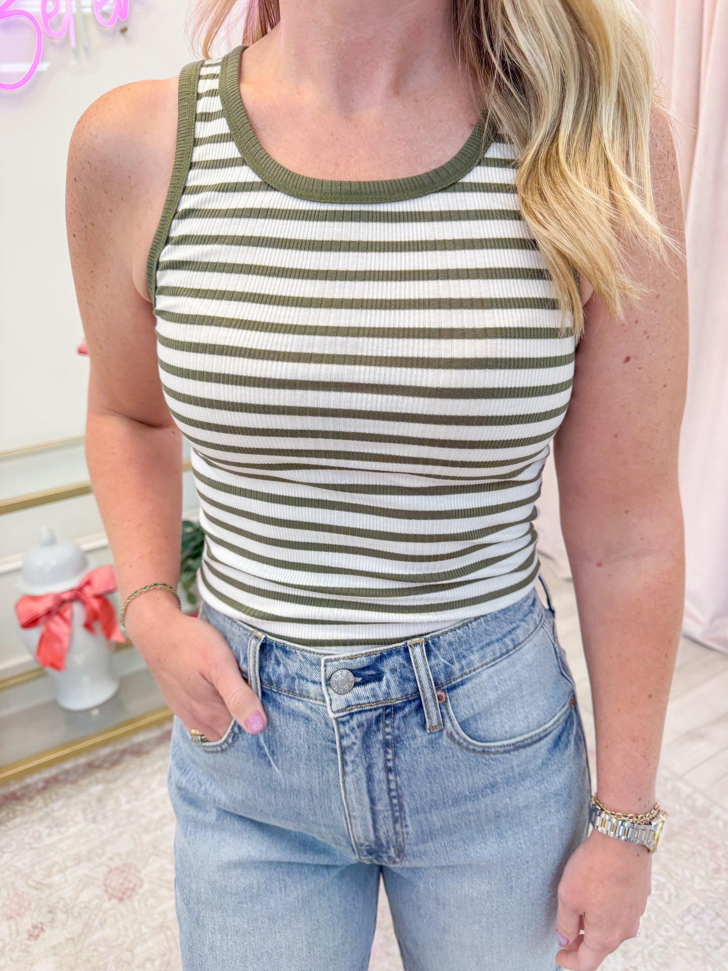 ZS Classic Striped Scoop Tank