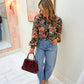 Scarlette Burnout Velvet Tied Neck Blouse