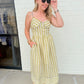 Perle 2 Tone Pipped Sweetheart Neck Midi Dress