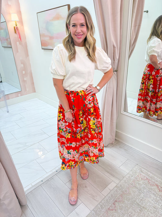 Puff Sleeve Short Sleeve Sweatshirt