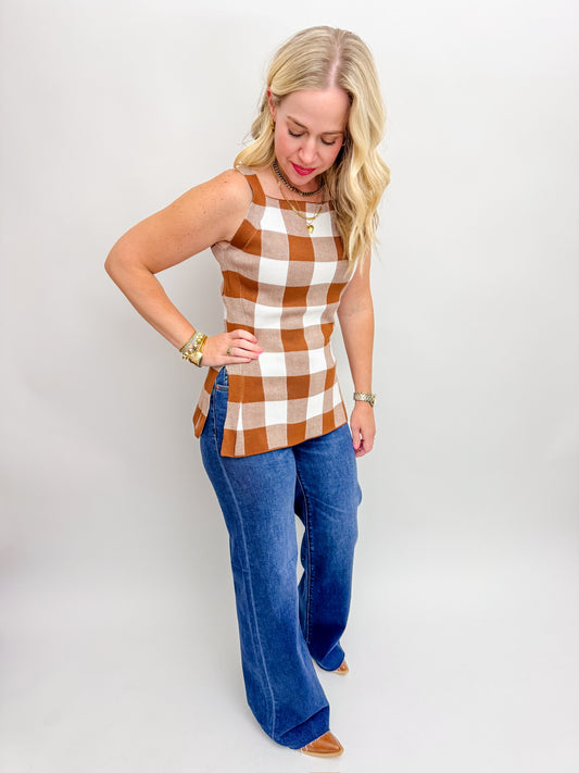 Gia Gingham Knit Top
