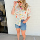 Multi Fish Shirt Button Up Top